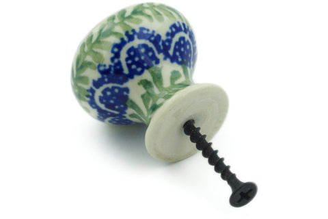 Polish Pottery Drawer knob 1-3/8 inch Blue Tulip