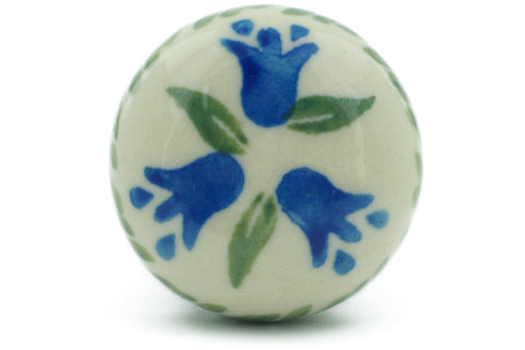 Polish Pottery Drawer knob 1-3/8 inch Blue Tulip