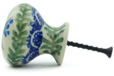 Polish Pottery Drawer knob 1-3/8 inch Blue Tulip