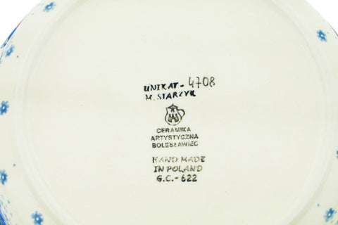 Polish Pottery Medium Round Baker with Handles Autumn Bunch UNIKAT