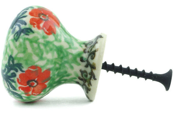 Polish Pottery Drawer knob 1-3/8 inch Maraschino