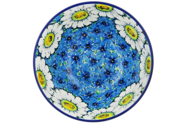 Polish Pottery Cereal Bowl Pansies And Daisies UNIKAT