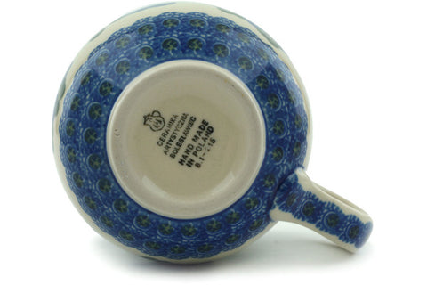 Polish Pottery 12oz Bubble Mug Blue Poppies