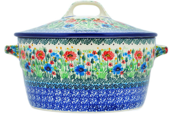 Polish Pottery 8-inch Dutch Oven Meadow At Sunset UNIKAT