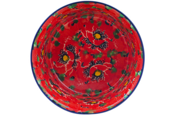 Polish Pottery Small Ramekin Bowl Savvy Scarlet UNIKAT