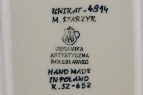 Polish Pottery Butter box Pansy Parade UNIKAT