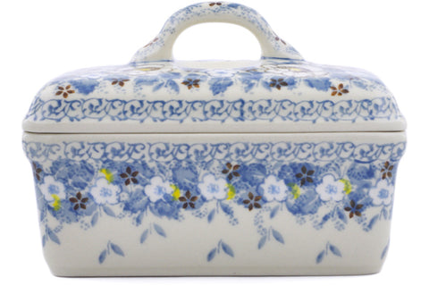 Polish Pottery Butter box Pansy Parade UNIKAT
