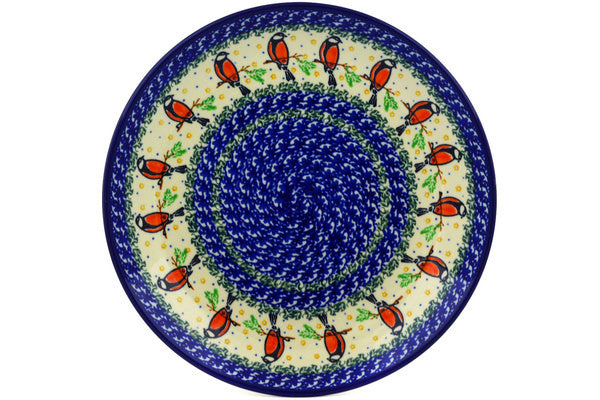 Polish Pottery 10½-inch Dinner Plate Redbird On A Wire