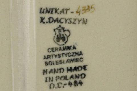 Polish Pottery 9½-inch Rectangular Baker with Handles Red Garden UNIKAT