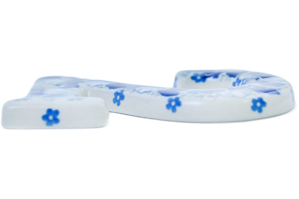 Polish Pottery 4-inch House Number TWO (2) Blue Spring