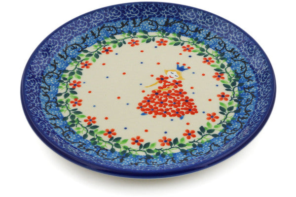 Polish Pottery Toast Plate Princess In A Red Dress