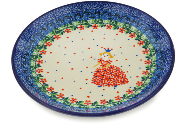 Polish Pottery Dessert Plate Princess In A Red Dress