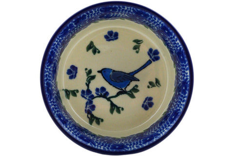 Polish Pottery Small Ramekin Bowl Baby Blue Bird