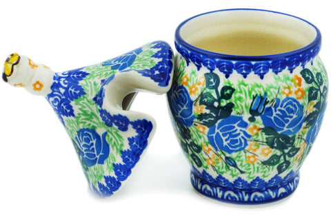 Polish Pottery 12 oz Honey Jar English Rose UNIKAT