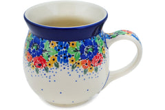 16 oz Mug with Cover Fits Car Cup Holder Unikat - Color Palette Polish  Pottery