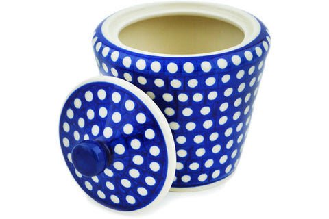 Polish Pottery 9 oz Sugar Bowl Blue Night UNIKAT