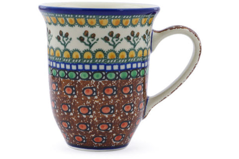 Polish Pottery Bistro Mug Cranberry Medley UNIKAT