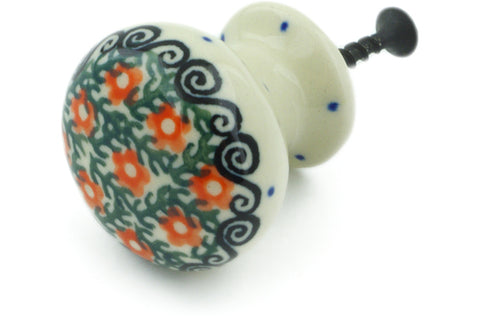 Polish Pottery Drawer knob 1-3/8 inch Country Wildflower