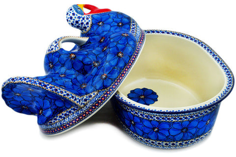 Polish Pottery bundt cake Cobalt Poppies UNIKAT – CeramikaArtystyczna