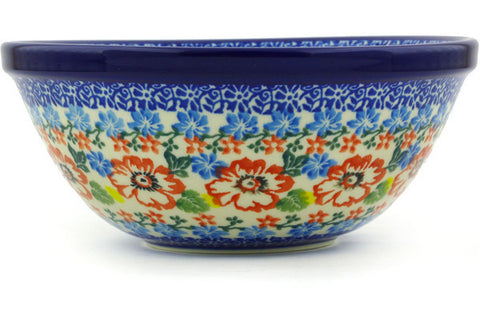 Polish Pottery Cereal Bowl Hummingbird Meadow UNIKAT