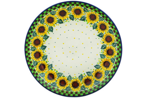 Polish Pottery 10½-inch Dinner Plate Summer Sunflower UNIKAT