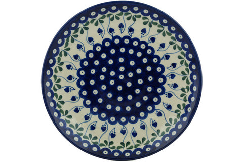 Polish Pottery 10½-inch Dinner Plate Bleeding Heart Peacock