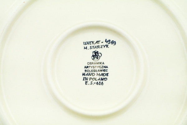 Polish Pottery 10½-inch Dinner Plate Cozy Bullfinch UNIKAT