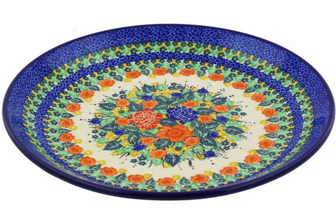 Polish Pottery 10½-inch Dinner Plate Red Meadow UNIKAT
