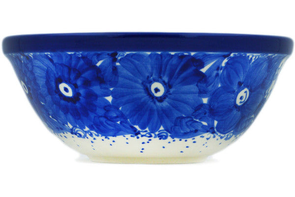 Polish Pottery Cereal Bowl Moody Blue UNIKAT