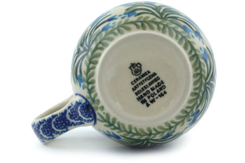 Polish Pottery 8 oz Bubble Mug Feathery Bluebells