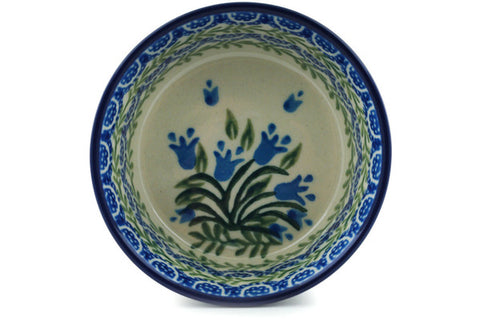 Polish Pottery Small Ramekin Bowl Feathery Bluebells