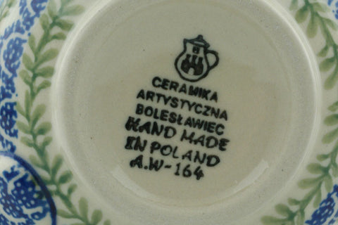 Polish Pottery 16 oz Bubble Mug Feathery Bluebells