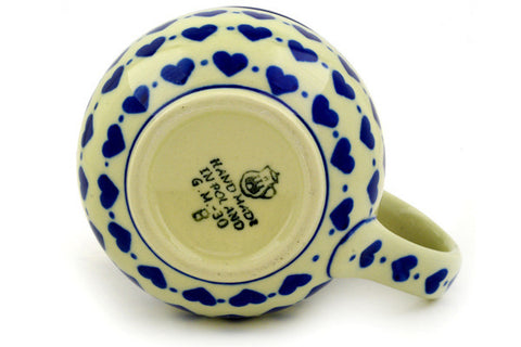 Polish Pottery 16 oz Bubble Mug Hearts Delight