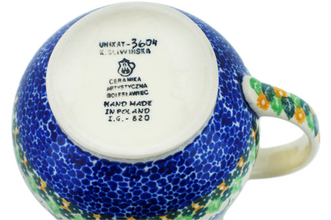 Polish Pottery 17 oz Mug Red Meadow UNIKAT