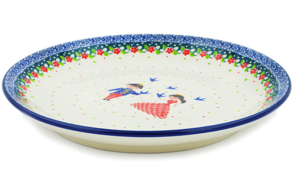 Polish Pottery 10½-inch Dinner Plate Bird Prince And Princess UNIKAT