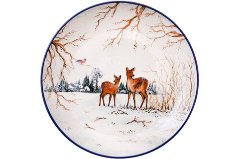 Polish Pottery 10½-inch Dinner Plate Beauty Of Winter UNIKAT