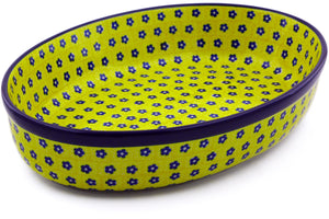 Polish Pottery 12" Oval Baker Sunshine
