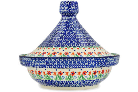 Polish Pottery 57 oz Tagine Pot Babcia's Garden