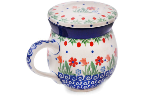 Polish Pottery 11 oz Brewing Mug Babcia's Garden