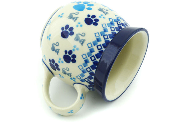 Polish Pottery 8 oz Bubble Mug Kitty Paws