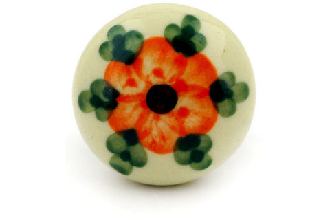 Polish Pottery Drawer knob 1-3/8 inch Cherry Blossoms