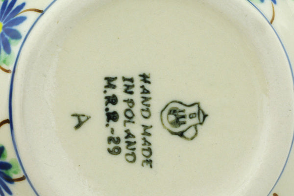 Polish Pottery 16 oz Bowl with Loop Handle Aster Trellis