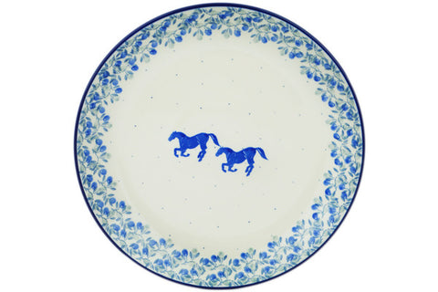 Polish Pottery 10½-inch Dinner Plate Horse Gallop