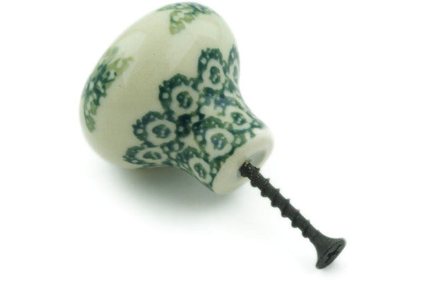Polish Pottery Drawer knob 1-1/2 inch Sponge Garland