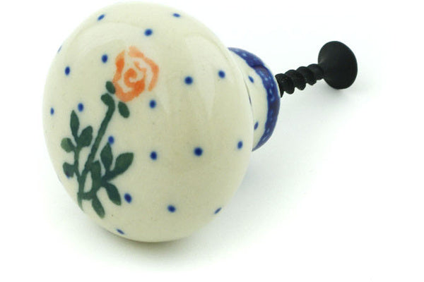 Polish Pottery Drawer knob 1-1/2 inch Single Rose