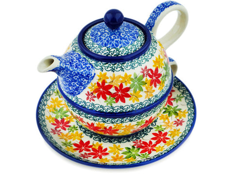 Polish Pottery 22 oz Tea Set for One Fall Vibes