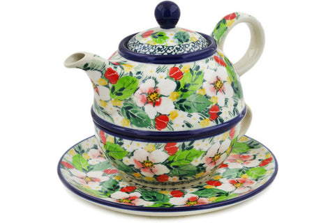 Polish Pottery 22 oz Tea Set for One Country Boutique UNIKAT