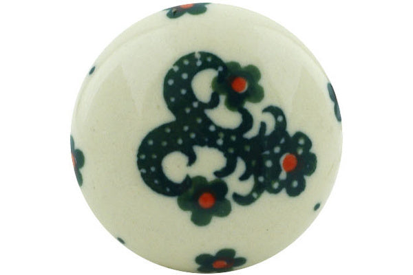 Polish Pottery Drawer knob 1-1/2 inch Forever Green