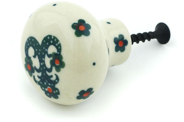 Polish Pottery Drawer knob 1-1/2 inch Forever Green