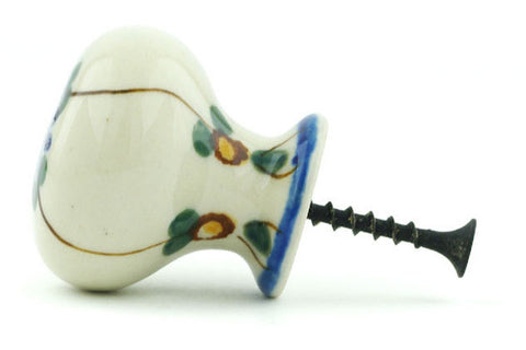 Polish Pottery Drawer knob 1-3/8 inch Aster Trellis